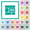 Web layout solid flat color icons with quadrant frames