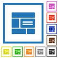 Web layout solid flat framed icons