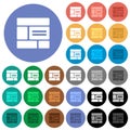 Web layout solid round flat multi colored icons