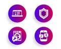 Web lectures, Security and Washing machine icons set. Phone survey sign. Vector