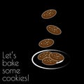 Let`s bake some cookies chalk style print for t-shirt