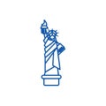 Liberty statue, new york line icon concept. Liberty statue, new york flat vector symbol, sign, outline illustration.