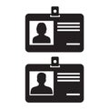 Web line icon. Business; blank id cards with clasp badge Royalty Free Stock Photo