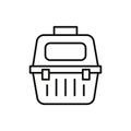 Web line icon. Carrying animals. Pet carrier for travelling