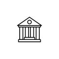 Line icon. Classical building with columns University icon, bank icon