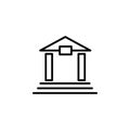 Web line icon. Classical building with columns (University icon, bank icon)