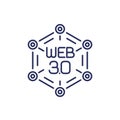 Web 3.0 line icon, Decentralized Web