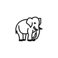 Line icon. Elephant; wild animals