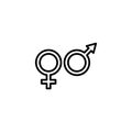 line icon. Gender symbol, Symbols of men and women Royalty Free Stock Photo