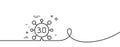 Web3 line icon. Web 3.0 internet technology sign. Continuous line with curl. Vector