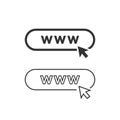 Web line icon set vector. Flat icon Web internet with arrow Royalty Free Stock Photo