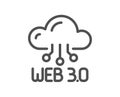 Web3 line icon. Web 3.0 internet technology sign. Vector