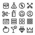 Web line icons, Website navigation flat design icon collection - users, blog, store Royalty Free Stock Photo