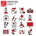 Line set. Medicine icons Royalty Free Stock Photo
