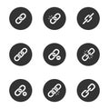 Web link icon set in black round frame Royalty Free Stock Photo