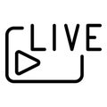 Web live stream icon, outline style Royalty Free Stock Photo