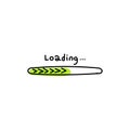 Web loading green bar hand drawn icon