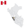 Location Department of Lima on map Peru. 3d location sign similar to the flag of Lima . Quality map with provinces Republic of