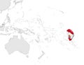 Location Map  of French Polynesia on map Oceania and Australia. 3d French Polynesia flag map marker location pin Royalty Free Stock Photo