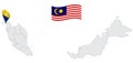 Location of State Perlis on map Malaysia. 3d  State Perlis flag map marker location pin. Quality map with States of Malaysia for y Royalty Free Stock Photo