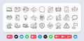 Web3, Lock and Return package line icons pack. For web app. Social media icons. Vector