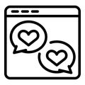 Web love chat icon, outline style Royalty Free Stock Photo