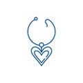 Love necklace line icon concept. Love necklace flat vector symbol, sign, outline illustration.