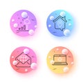 Web mail, Medical help and Work home minimal line icons. For web application, printing. Vector