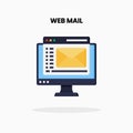 Web Mail with Monitor flat icon.