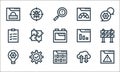 web maintenance line icons. linear set. quality vector line set such as alert, coding, idea, cloud computing, settings, checklist