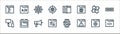 web maintenance line icons. linear set. quality vector line set such as browser, alert, control, sync, puzzle, settings, web, ab