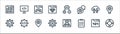 web maintenance line icons. linear set. quality vector line set such as lifesaver, checklist, settings, settings, cloud computing