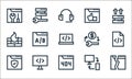 web maintenance line icons. linear set. quality vector line set such as split, error, protection, sync, monitor, firewall, swap,