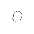 Man head line icon concept. Man head flat  vector symbol, sign, outline illustration. Royalty Free Stock Photo