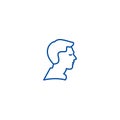 Man profile line icon concept. Man profile flat  vector symbol, sign, outline illustration. Royalty Free Stock Photo