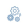Mechanical engineering line icon concept. Mechanical engineering flat  vector symbol, sign, outline illustration. Royalty Free Stock Photo