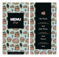 Menu design for cafe, coffee shop, bistro, restaurant. Hand drawn vector Royalty Free Stock Photo