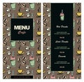 Menu design for cafe, coffee shop, bistro, restaurant. Hand drawn vector Royalty Free Stock Photo