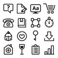 Web menu navigation line icons set - stroke style Royalty Free Stock Photo