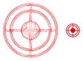 Web Mesh Bullseye Vector Icon