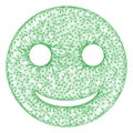 Web Mesh Glad Smiley Vector Icon