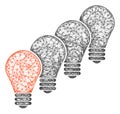 Web Mesh Lamp Bulbs Vector Icon