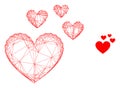 Web Mesh Love Hearts Vector Icon Royalty Free Stock Photo