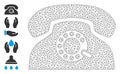 Web Mesh Pulse Phone Icon with Simple Symbols Royalty Free Stock Photo