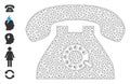 Web Mesh Pulse Phone Icon with Simple Symbols Royalty Free Stock Photo