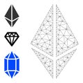 Web Mesh Rhombus Crystal Vector Icon and Bonus Icons