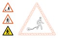 Web Mesh Slavery Warning Vector Icon and Additional Icons Royalty Free Stock Photo