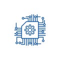 Micro scheme,ai,artificial intelligence line icon concept. Micro scheme,ai,artificial intelligence flat vector symbol