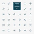 32 web minimal line icons