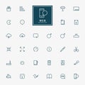 25 web minimal line icons